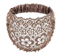 Floral Lace Headband - Lace Headband, Lace Floral Pearl Hollow Elastic Headwrap | Hair Accessories For Women Girls, Stylish Hair Scarf For Yoga Gym Sports, 5.91x9.84x0.2 Inches, Yarn