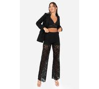 Floral Lace High Waist Trousers Maya Deluxe Black 10