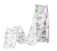 Floral Lace Mesh Ribbon 10 Yards Sheer Satin Ribbon for Gift Wrapping