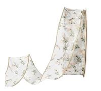 Floral Lace Mesh Ribbon 10 Yards Sheer Satin Ribbon for Gift Wrapping