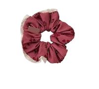 Floral Lace Retro Flower Scrunchie Women Girls Elastic Hair Rubber Bands Accessories Tie Hair Ring Rope Headdress Headwear Hair Accessories(Rose red)