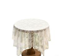 Floral Lace Tablecloth Elegant Polyester Dining Cover with Delicate Pattern for Home Kitchen Wedding Party Decor Robust Easy Care Fabrics Available in Multiple Sizes and Colors(135 * 100 white)