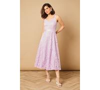 Floral Lace V Neck Midi Dress Oasis Lilac 12