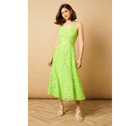 Floral Lace V Neck Midi Dress Oasis Lime 10