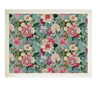 Floral Lap Tray: Bean Bag Tray with cushion, Laptop Desk, Padded Eating Tray Table (Floral Turquoise, Cream Frame)