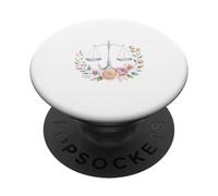 Floral Law Scale Flower Legal Assistant Justice Lover PopSockets Adhesive PopGrip