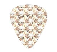 Floral Leaves Guitar Picks 12 Pack Universal ABS Guitar Picks,Coming of The Spring Themed Blossoming Petals Leaves Illustration,for Acoustic and Electric Guitar,Dark Orange Pale Green