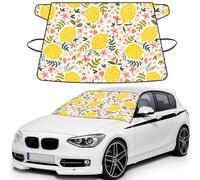 Floral Lemon Lemon Yellow, Car Windshield Cover, Protective Windscreen Cover - Snow Ice Sun UV Dust Water Resistant - Fit for Most Cars