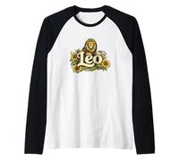 Floral Leo Zodiac Lion Raglan Baseball Tee