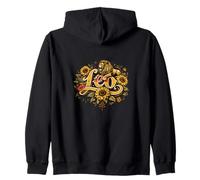 Floral Leo Zodiac Lion Zip Hoodie