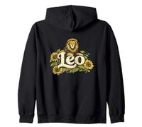 Floral Leo Zodiac Lion Zip Hoodie