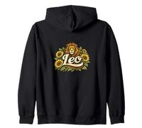 Floral Leo Zodiac Lion Zip Hoodie