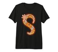 Floral Letter S Boho Botanical Alphabet Design Premium T-Shirt