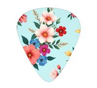 Floral Light Background Guitar Picks Gift Set - 12 Smooth Durable Plectrums For Acoustic, Electric & Bass Guitar, Perfect Present For Guitar Lovers & Musicians