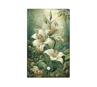 Floral Light Switch Cover Plate/Outlet Covers, White Lily Design for Year-Round Decor, Impact-Resistant Wall Plates, Standard Size Blank Cover Plate