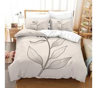 Floral Lines Super king Duvet Cover Sets 3D Printed Modern Aesthetic 3pcs Bedding Set Soft Brushed Microfiber Quilt Cover 260x220 cm with Zipper Closure for Teens and Adults with 2 Pillowcases c.359