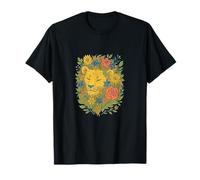 Floral Lion Leo Zodiac Wild Nature Jungle Bloom Spirit T-Shirt