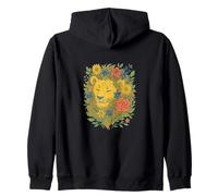 Floral Lion Leo Zodiac Wild Nature Jungle Bloom Spirit Zip Hoodie