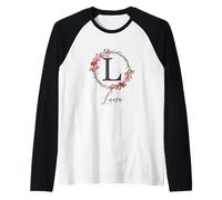 Floral Luna Name Flower Personalized Name Luna Raglan Baseball Tee