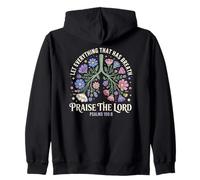 Floral Lungs Psalms Christian Scripture Bible Verse Zip Hoodie