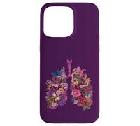 Floral Lungs Respiratory Anatomy Butterfly Nature Art Case for iPhone 15 Pro Max