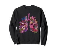 Floral Lungs Respiratory Anatomy Butterfly Nature Art Sweatshirt