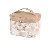 Floral Makeup Bag Large Capacity Waterproof PU Travel Cosmetic Organizer with Handle(X-137)
