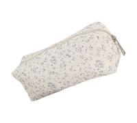 Floral Makeup Bag - Quilted Cosmetic Pouch, Soft Cotton Quilted Fabric, Zipper Closure, Compact Size | Floral Makeup Bag for Travel, Toiletry, Organizer for Women & Girls in Purse, Vanity & Trips