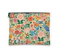 Floral Makeup Bag, Vintage Fanciful Cosmetic Travel Pouch for Women, Portable Small Canvas Zipper Organizer, Festival Gift Skincare Toiletry Bag, Multicolor, 7x9 Inch, Floral