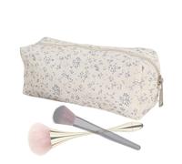 Floral Makeup Brush Bag - 18x7cm Canvas Travel Makeup Brush Organizer Pouch | Small Portable Cosmetic Bag, Lightweight Storage Case for Eyeshadow Brushes & Cosmetic Tools, Travel & Daily Use