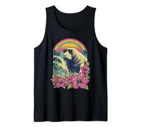 Floral Manatee Surfer Hibiscus Flowers Summer Sunset 90s Tank Top