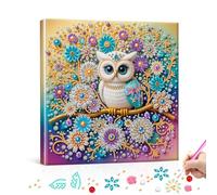 Floral Mandala Cat Special Shaped 5D DIY Partial Drill Diamonds Dots Gem Art Kits with Frame Diamonds Paintings Gem Art 29x29cm for Adults Home Decor