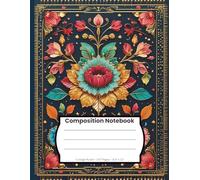 Floral Mandala Composition Notebook: Aesthetic Red, White & Green Flower Design | Weekly Planner, Calendar 2025-2026, Monthly Goals, Password Keeper, and More | 207 Pages | 8.5" x 11"