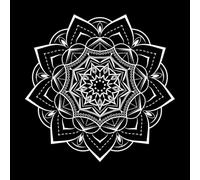 Floral Mandala Design Art Engraving Decals 67.2x68.2cm Do not Damage The Wall Surface White