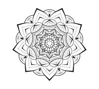 Floral Mandala Design Art Engraving Decals 67.2x68.2cm Tattoo Culture Black