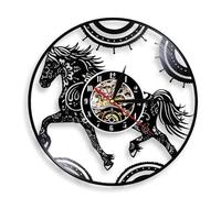 Floral Mandala Horse Clock Mandala Zentangle Horse Wall Art Equestrian Wall Clock Animals Vinyl Record Decorative Wall Watch Without LED