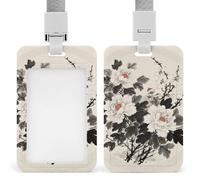 Floral Mandala ID Badge Holder - Retractable Badge Reel, Vertical Card Name Tag Holder with Breakaway Lanyard, ID Cards Holders Case for Nurse Security Staff Women Men