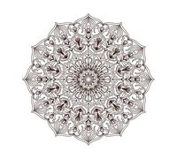 Floral Mandala Islamic Arabic Indian Mystical Ottoman Pattern Engraving Stickers 67.2x67.2cm Multi Color Selection Coffee