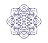 Floral Mandala Style with line Botanical Pattern Engraving Stickers 54.6x54.6cm Do not Damage The Wall Surface DarkBlue