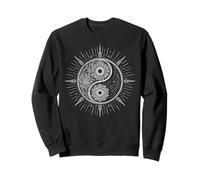 Floral Mandala Yin Yang Sun Minimal Tai Chi Meditation Sweatshirt