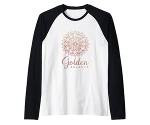 Floral Mandalas Golden Balance Rose-Gold Lotus Art Raglan Baseball Tee