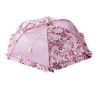 Floral Mesh Food Cover Dome Net Tent, 2pcs Large Food Fly Cover Screen Protect Umbrella Picnic Kitchen Folded Mesh Anti Fly Mosquito Umbrella Khaki