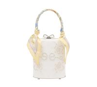 Floral Mini Bow Bag - Self Portrait - Linen - Ivory ONE SIZE