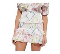Floral Mini Skirt Sicily Style - female - LOVESHACKFANCY - Short Skirts - White - XS - Skirts XS