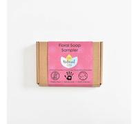 Floral Mini Soap Trial Box - 4 Handmade Vegan Soaps with Lavender, Rose Geranium | Botanical Scent Sampler Gift Set | Sustainable Self-Care