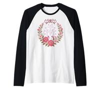 Floral Miraculous Medal Marian Catholic Devotion Raglan Baseball Tee