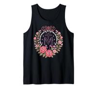 Floral Miraculous Medal Marian Catholic Devotion Tank Top