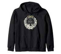 Floral Miraculous Medal Marian Catholic Devotion Zip Hoodie
