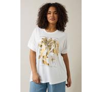 Floral Modal Rich T-Shirt Evans White 18