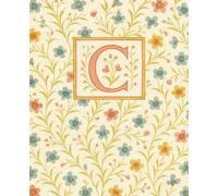 Floral Monogram Journal - C | Christian Notebook with Psalm 139:14 | Wide Ruled Cream Paper | 7.5” x 9.25” | Matte Cover